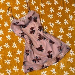 American Eagle XS/S Floral Pink Slip Dress Mini Party Dress!